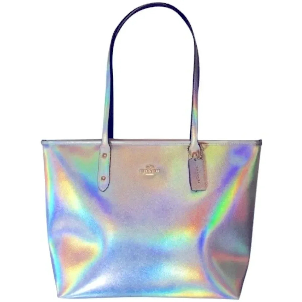 Coach Limited Edition Holographic Iridescent City Zip Tote - Picture 1 of 16